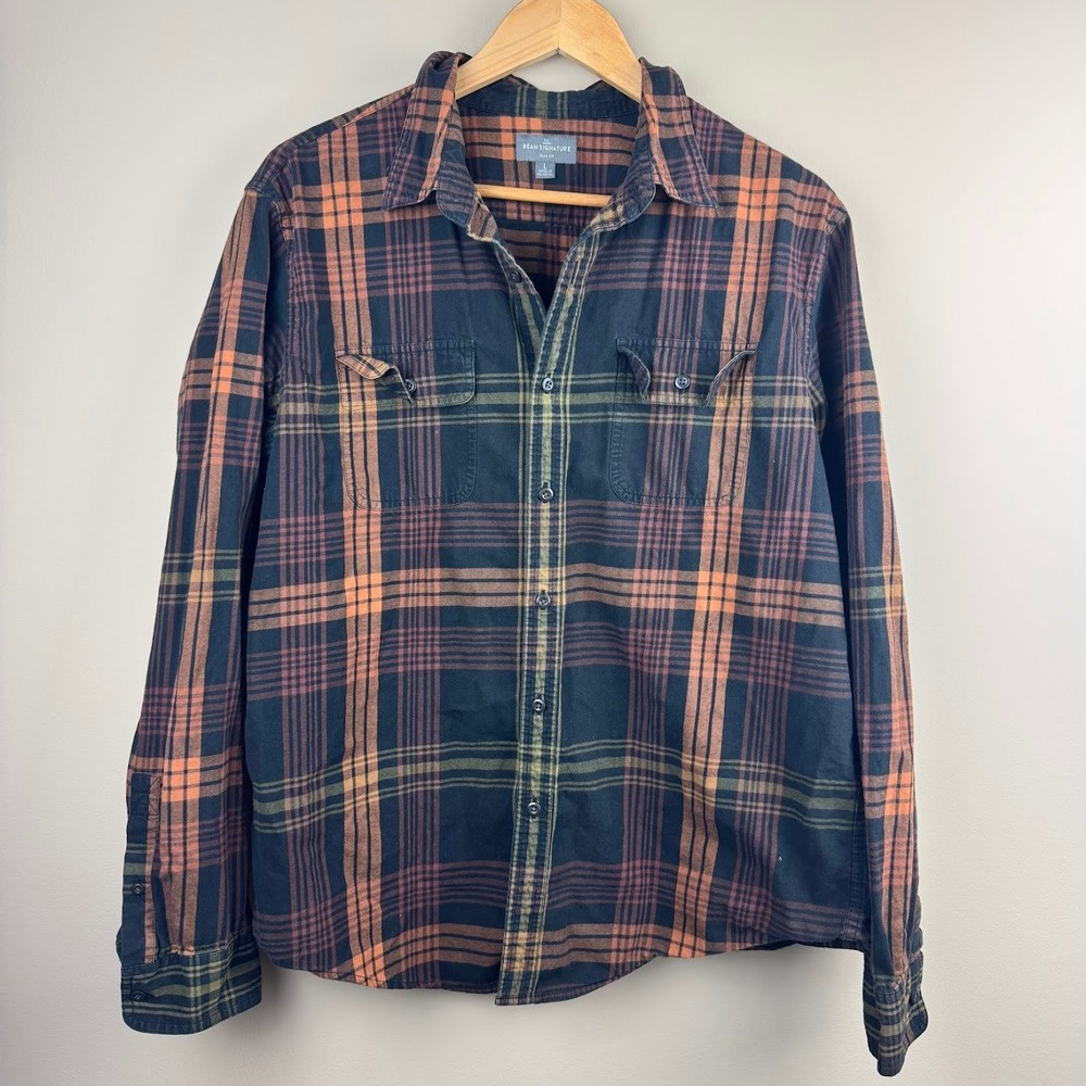 Men's L.L.Bean Signature Series Slim‎ Fit Castine Flannel Shirt Large